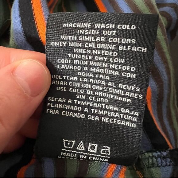 HUF Shirt Mens Small Striped Long Sleeve Pullover Worldwide Logo Embroidered - Picture 11 of 13